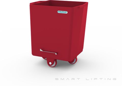 FB300-R // Flurobin 300L meat cart, red PE/PE/PE, bevel face
