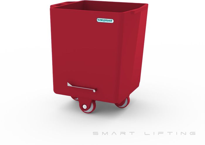 FB300-R // Flurobin 300L meat cart, red PE/PE/PE, bevel face