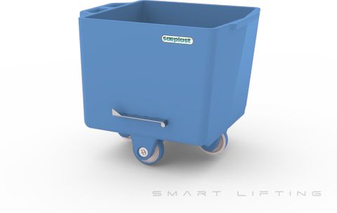FB200-B // Flurobin 200L meat cart, blue PE/PE/PE, bevel face