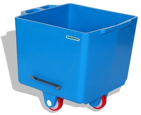 FB200B // Flurobin 200L Blue ingredient bin, DIN9797, triple-layer PE