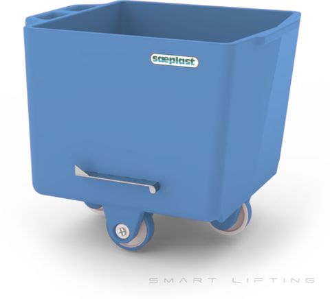 FB200-B // Flurobin 200L Blue, triple-layer PE, bevel face