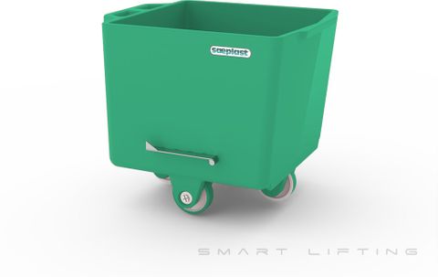 FB200-G // Flurobin 200L meat cart, green PE/PE/PE, bevel face