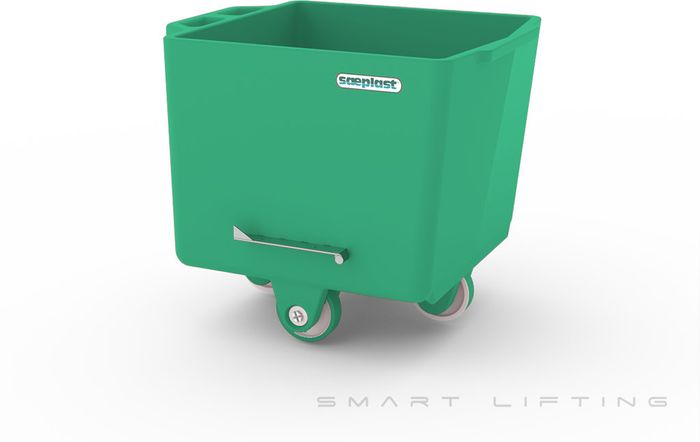 FB200-G // Flurobin 200L meat cart, green PE/PE/PE, bevel face