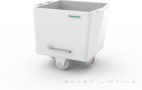 FB200-W // Flurobin 200L meat cart, white PE/PE/PE, bevel face