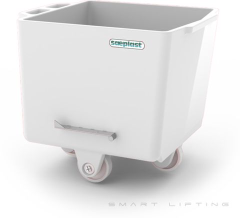 FB200-W // Flurobin 200L White, triple-layer PE, bevel face