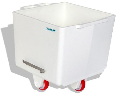 FB200W // Flurobin 200L White ingredient bin, DIN9797, triple-layer PE