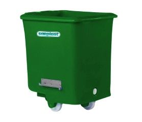 FB300G // Flurobin 300L Green ingredient bin, DIN9797, triple-layer insulated PE