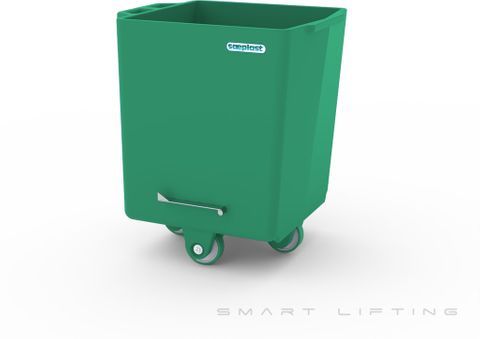 FB300-G // Flurobin 300L meat cart, green PE/PE/PE, bevel face