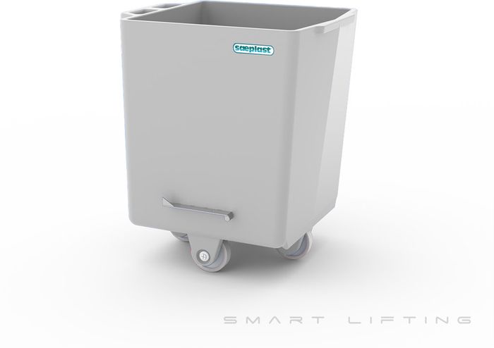 FB300-W // Flurobin 300L meat cart, white PE/PE/PE, bevel face