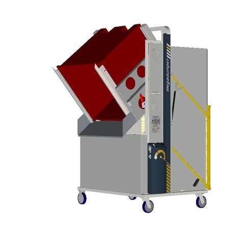 MD1200N-B // MegaDumper 1200mm bin lifter for ~1200x1200mm bulk bins, 24V/40Ah battery