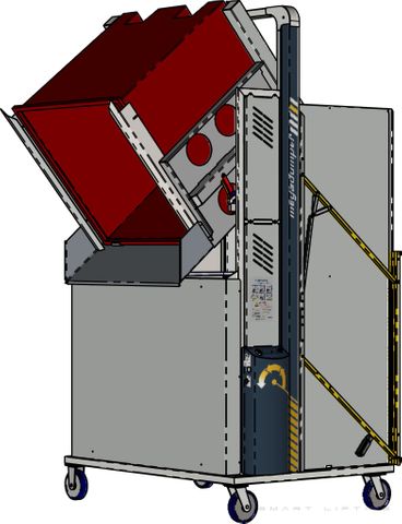 MD1500N-B // MegaDumper 1500mm bin lifter for ~1200x1200mm bulk bins, 24V/40Ah battery