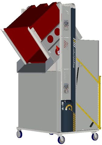 MD1800N-B // MegaDumper 1800mm bin lifter for ~1200x1200mm bulk bins, 24V/40Ah battery