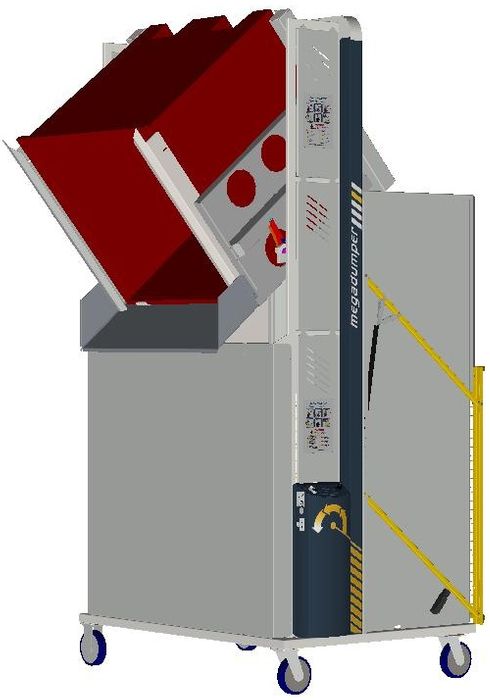 MD1800N-B // MegaDumper 1800mm bin lifter for ~1200x1200mm bulk bins, 24V/40Ah battery