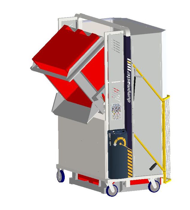 MD1200M-B // MegaDumper 1200mm bin lifter for ~1000x1200mm bulk bins, 24V/40Ah battery