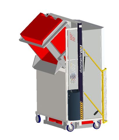 MD1500M-B // MegaDumper 1500mm bin lifter for ~1000x1200mm bulk bins, 24V/40Ah battery