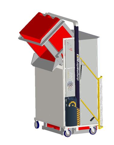 MD1800M-B // MegaDumper 1800mm bin lifter for ~1000x1200mm bulk bins, 24V/40Ah battery