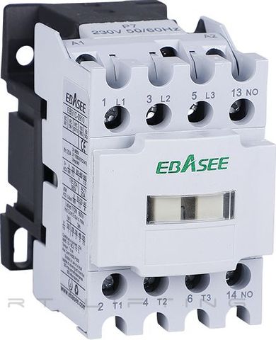 Mini Contactor, 9A 3-pole, 24VDC coil, 1x N/O contact (Ebasee) (OLD)