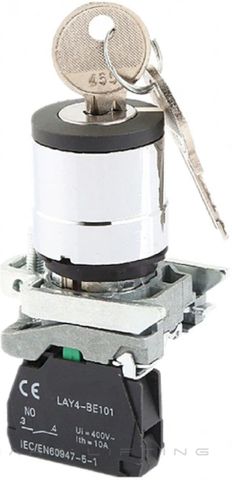 Key-Switch, 2-position, stay-put, metal, with 2x NO contacts (XD2020)
