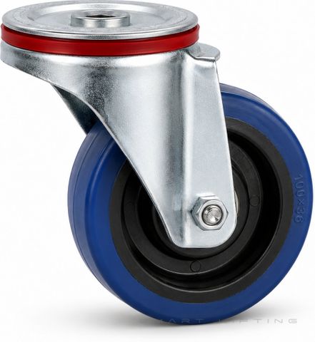 Castor, 100mm, ZP swivel unbraked, TPR wheel