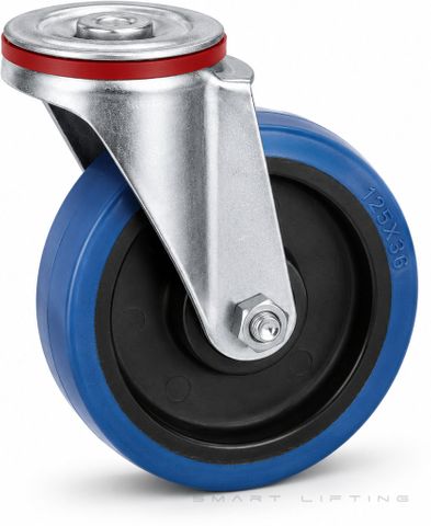 Castor, 125mm, ZP swivel unbraked, Resilex wheel