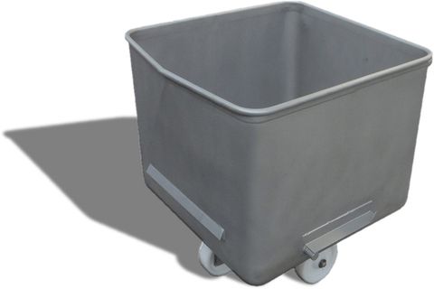 EB200 // Eurobin 200L meat cart, with bevel face and 4x nylon wheels, 304 stainless steel