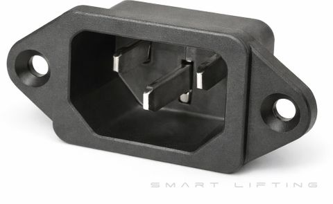 Chassis Socket, IEC C14, black plastic (QS/DM/MD)