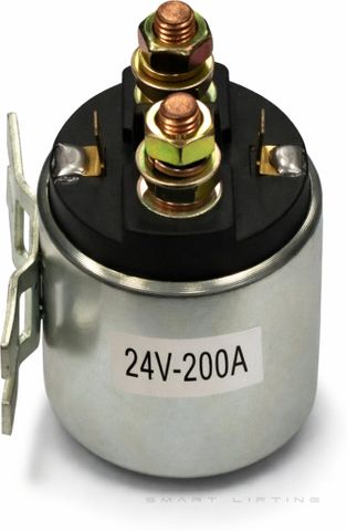 Motor Solenoid, 24VDC/200A, round metal
