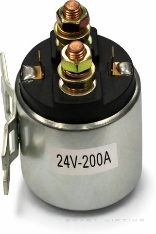 Motor Solenoid, 24VDC/200A, round metal