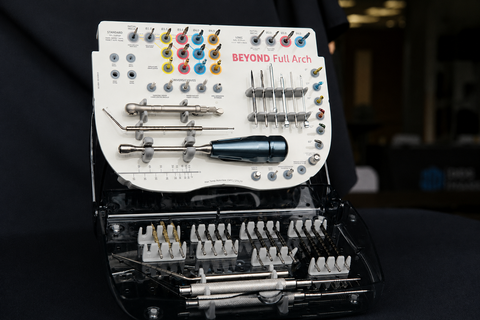 Pterygoid, Zygomatic, Long Implants, and regular root form implant surgical tooling combined into one concise surgical kit