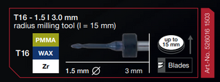 T16 - 1.5 | 3.0mm radius milling tool (Radius)