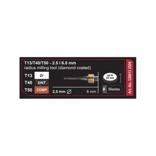 T13/T40/T50 - 2.5 | 6.0 mm radius milling tool (diamond coated)