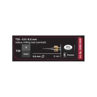 T20 - 0.6 | 6.0 radius milling tool (conical)
