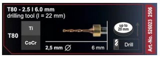 T80-2.5 | 6.0mm drilling tool (I=22mm)