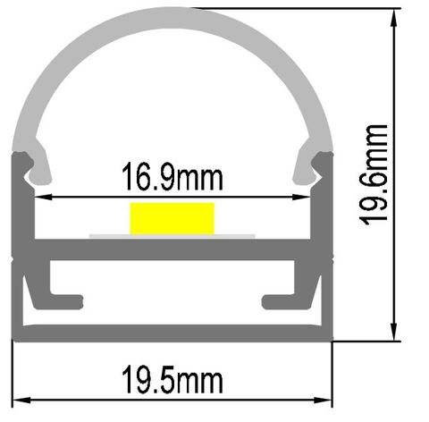 CEILING PROFILE RND 19.5MM X 19.5MM 2M