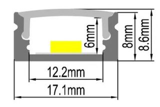 SHALLOW PROFILE 17MM X 8MM 2M BLACK