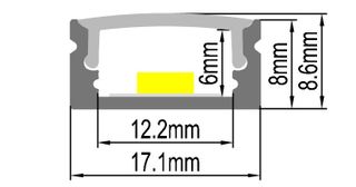 SHALLOW PROFILE 17MM X 8MM 1M