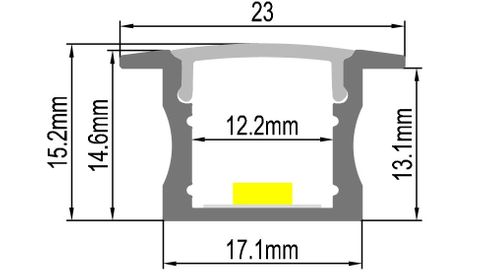 REBATE PROFILE 17MM X 15MM 1M