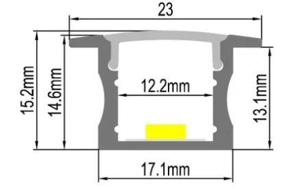 REBATE PROFILE 17MM X 15MM 1M BLACK