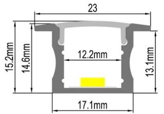 REBATE PROFILE 17MM X 15MM 2M BLACK