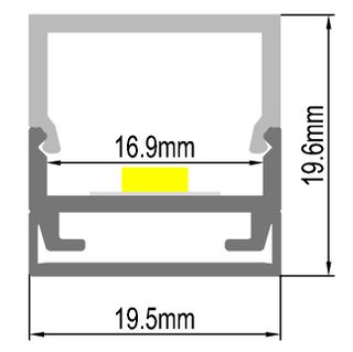 CEILING PROFILE SQ 19.5MM X 19.5MM 1M