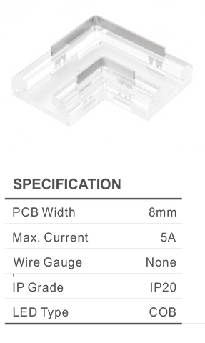 QWIK CONNECT L SHAPE. 8MM 5AMP 2PIN