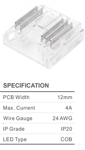 QWIK CONNECT RGBW 12MM 5PIN 4AMP STRIP TO WIRE