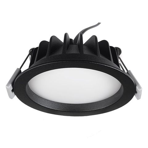 10W fixed DL, convex opaque, IC-F, 2700K/3000K/4000K, 90CRI, 300mA dimming driver, textured black