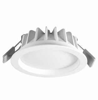 10W fixed DL, convex opaque, IC-F, 2700K/3000K/4000K, 90CRI, 300mA dimming driver, textured white