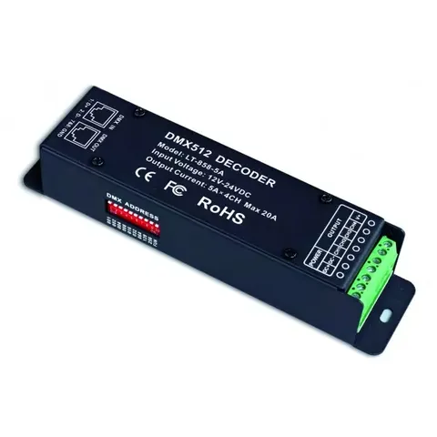 4 CHANNEL DMX DECODER RJ45