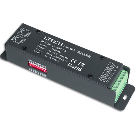 3 CHANNEL DMX DECODER  RJ45