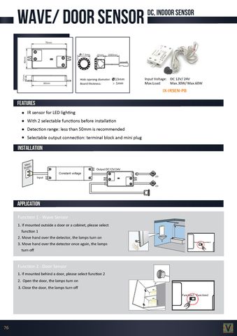 DOOR/WAVE IR SENSOR WITH PROBE