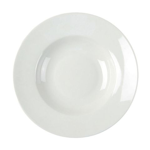WHITE RIMMED SOUP/PASTA PLATE 22CM