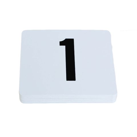 TABLE NUMBER SET 1-50 WHITE