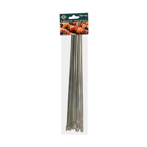 STAINLESS STEEL FLAT SKEWER 30CM 12/PKT